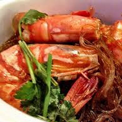 Casseroled Prawns with Glass noodles