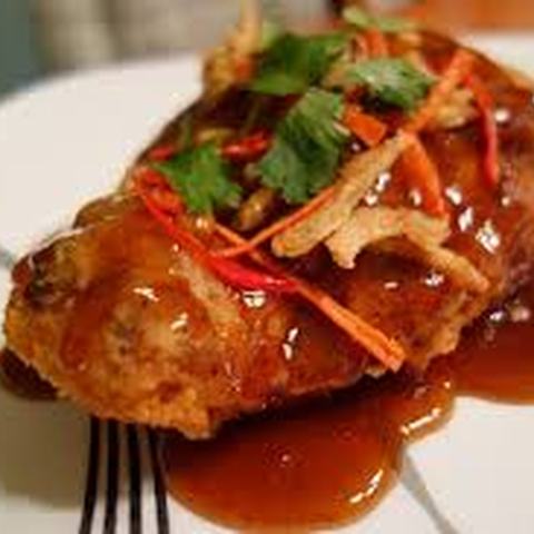 Deep Fried Fish with Tamarind Sauce