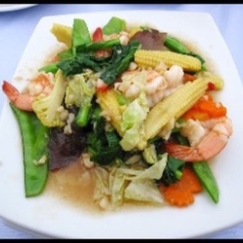 Fried Mixed Vegetable Shrimp