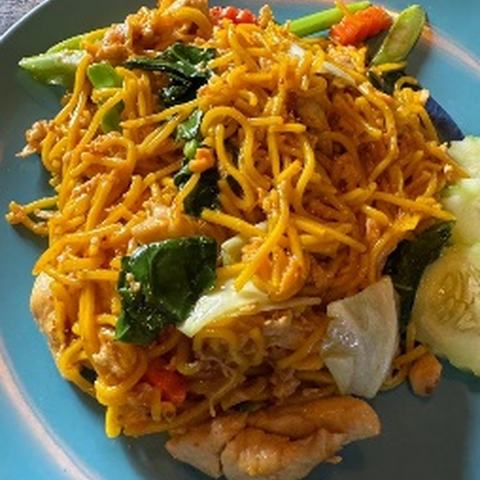 Fried Yellow Noodles Shrimp