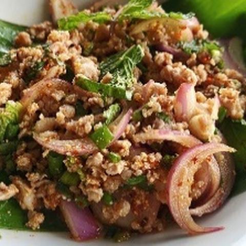 Spicy Minced Pork or Chicken Salad (Larb)